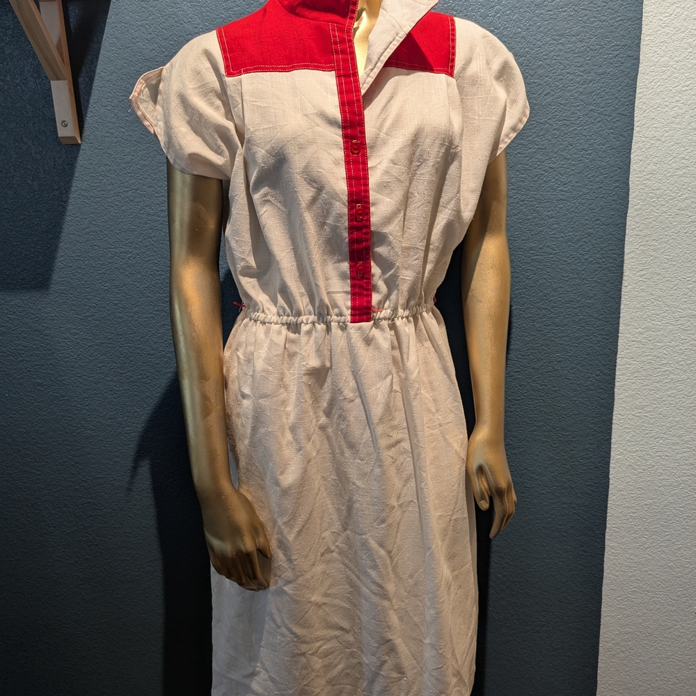 Red and Cream Women's Dress
